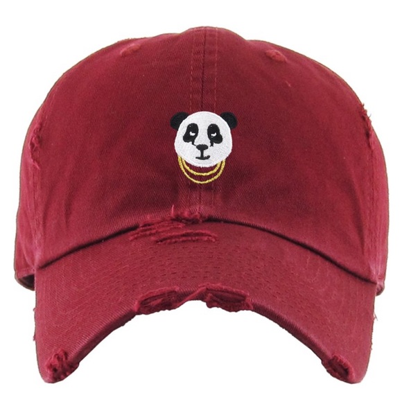 Accessories - BRAND NEW BURGUNDY PANDA DAD HAT NWT